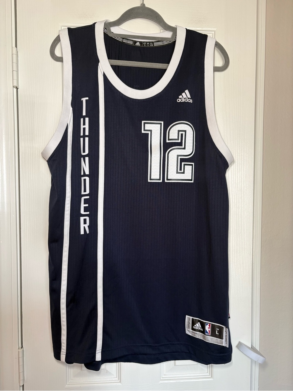 Adidas Oklahoma City Thunder Steven Adams #12 NBA Jersey Size Large +2 Length